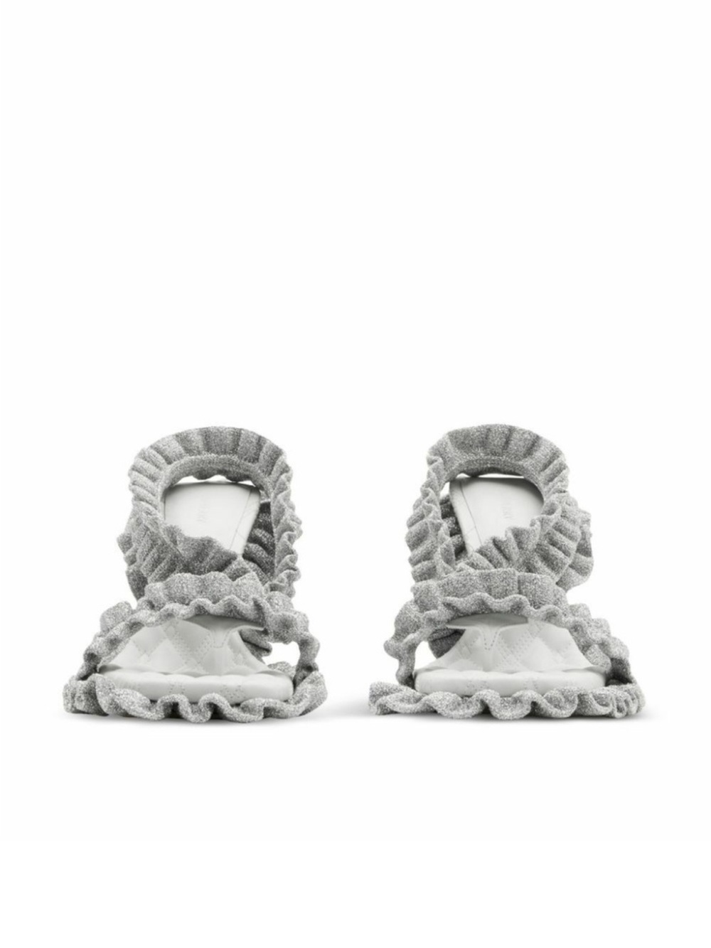 Burberry Silver Ruff 105mm Metallic Sandals — Size 38